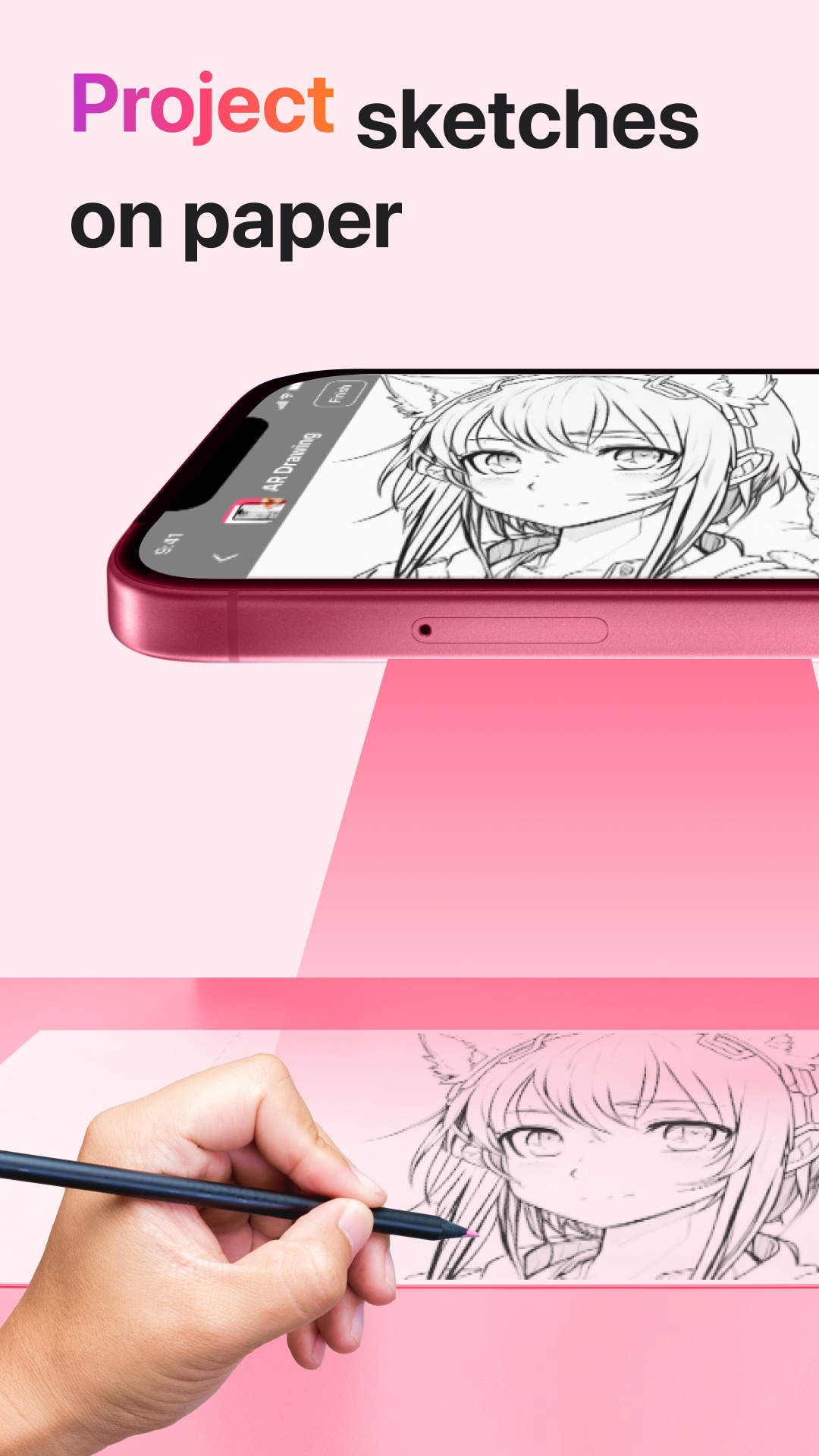 AR Drawing: Sketch & Paint — Project on paper